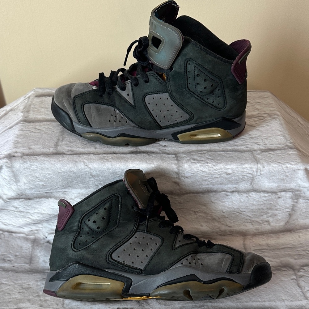 Jordan Air Black and Gray High-Top Sneakers Size 6 Youth
